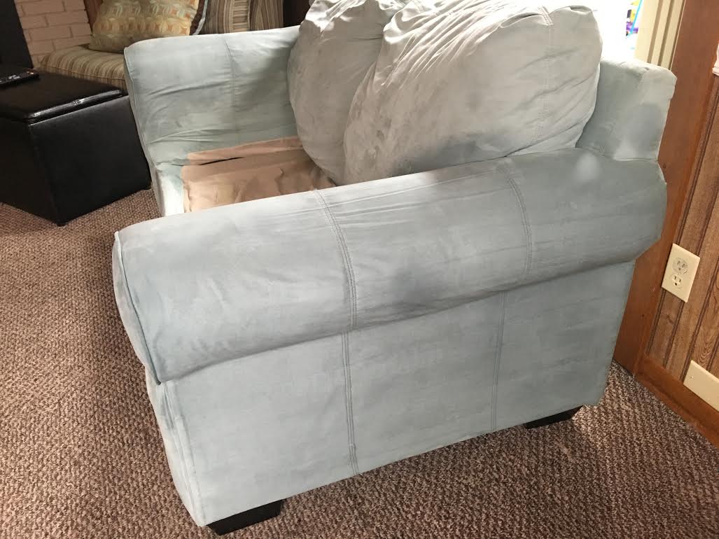 Microfiber Sofa with Marker After Cleaning